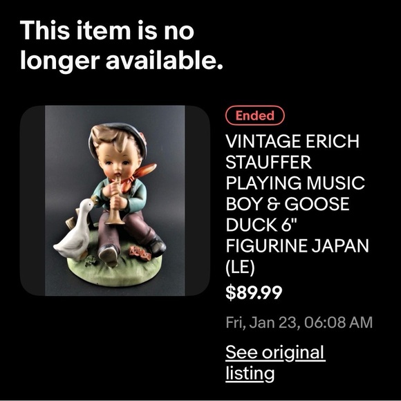 Erich Stauffer "Barnyard Lyrics" Figurine Boy With Horn Limited Edition 1950’s - Picture 13 of 13